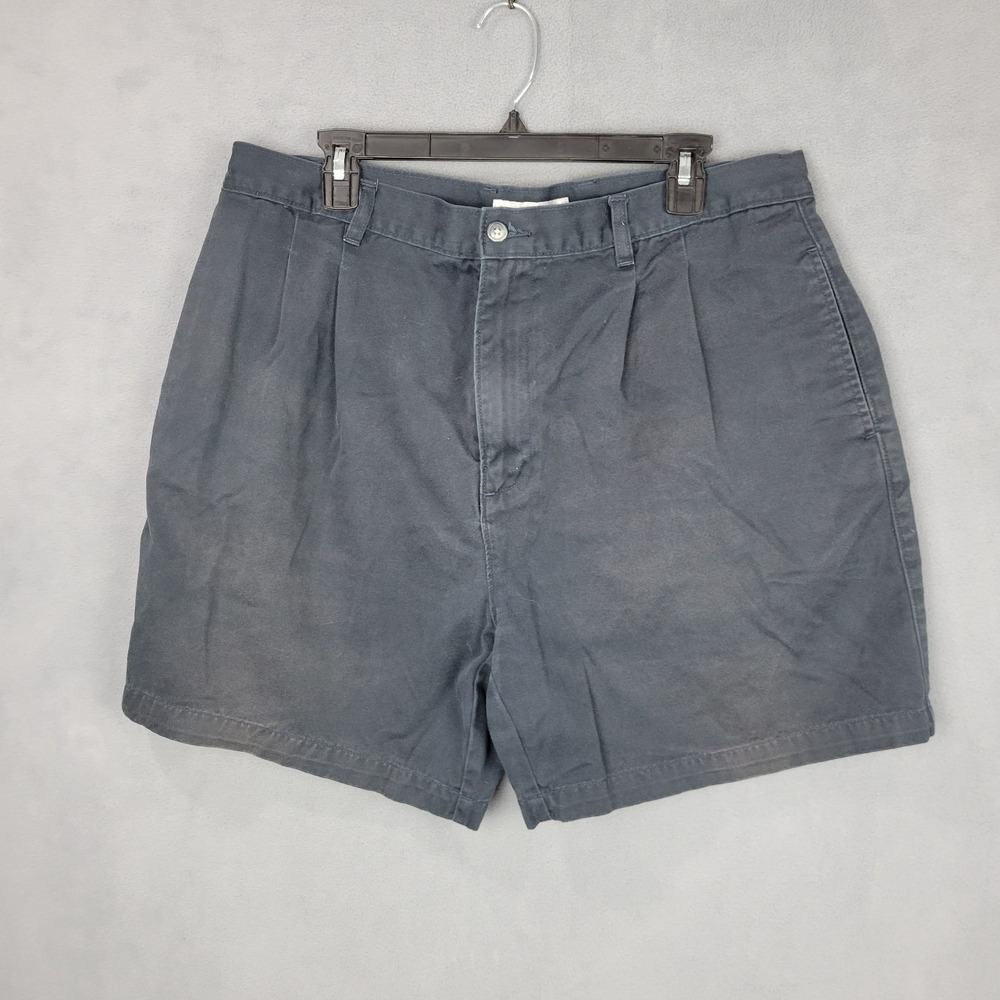 Geoffrey Beene Shorts Mens‎ 38 Black Logo Cotton Pleated Front Casual Outdoor
